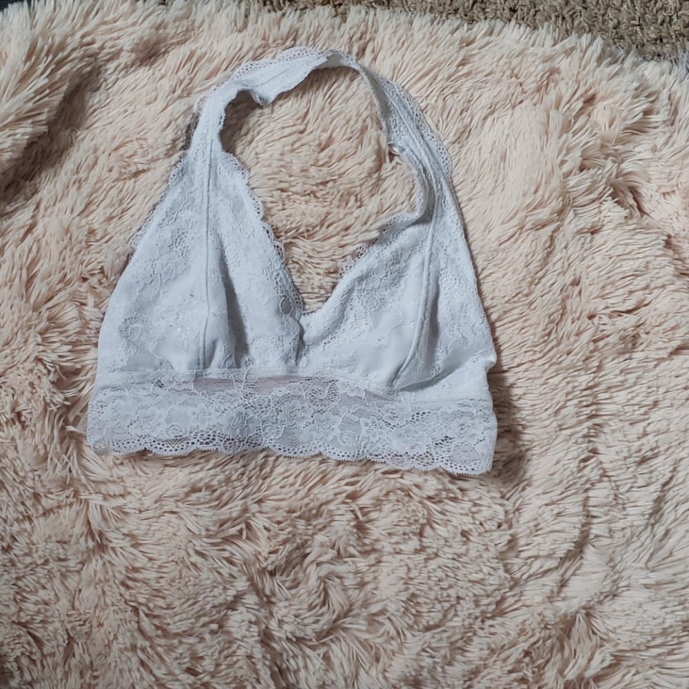 White lace halter bralette
